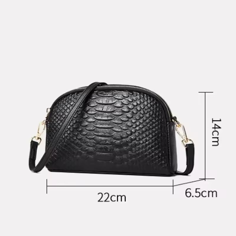 Luxury Crocodile Pattern Leather Crossbody Bag Women Cowhide Messenger Tote Hand