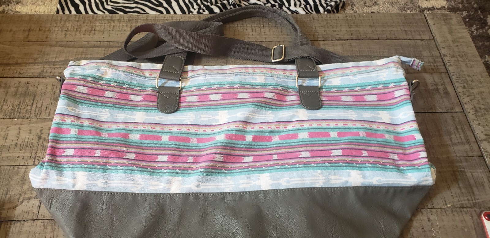 Gray Pink Blue Yellow Green Bag
