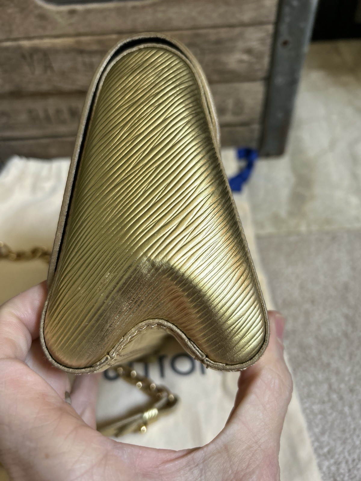 LOUIS VUITTON “Twist” gold epi leather handbag crossbody shoulder bag