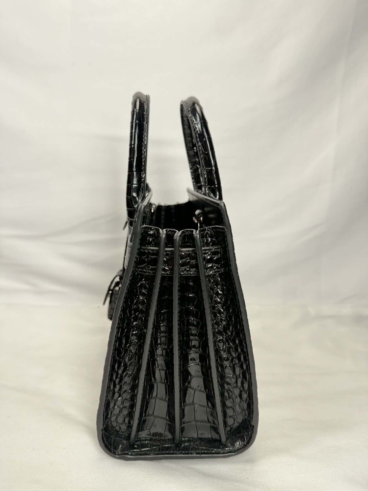 Saint Laurent Sac De Jour Baby Bag In Black Crocodile-Embossed Leather TS 342020