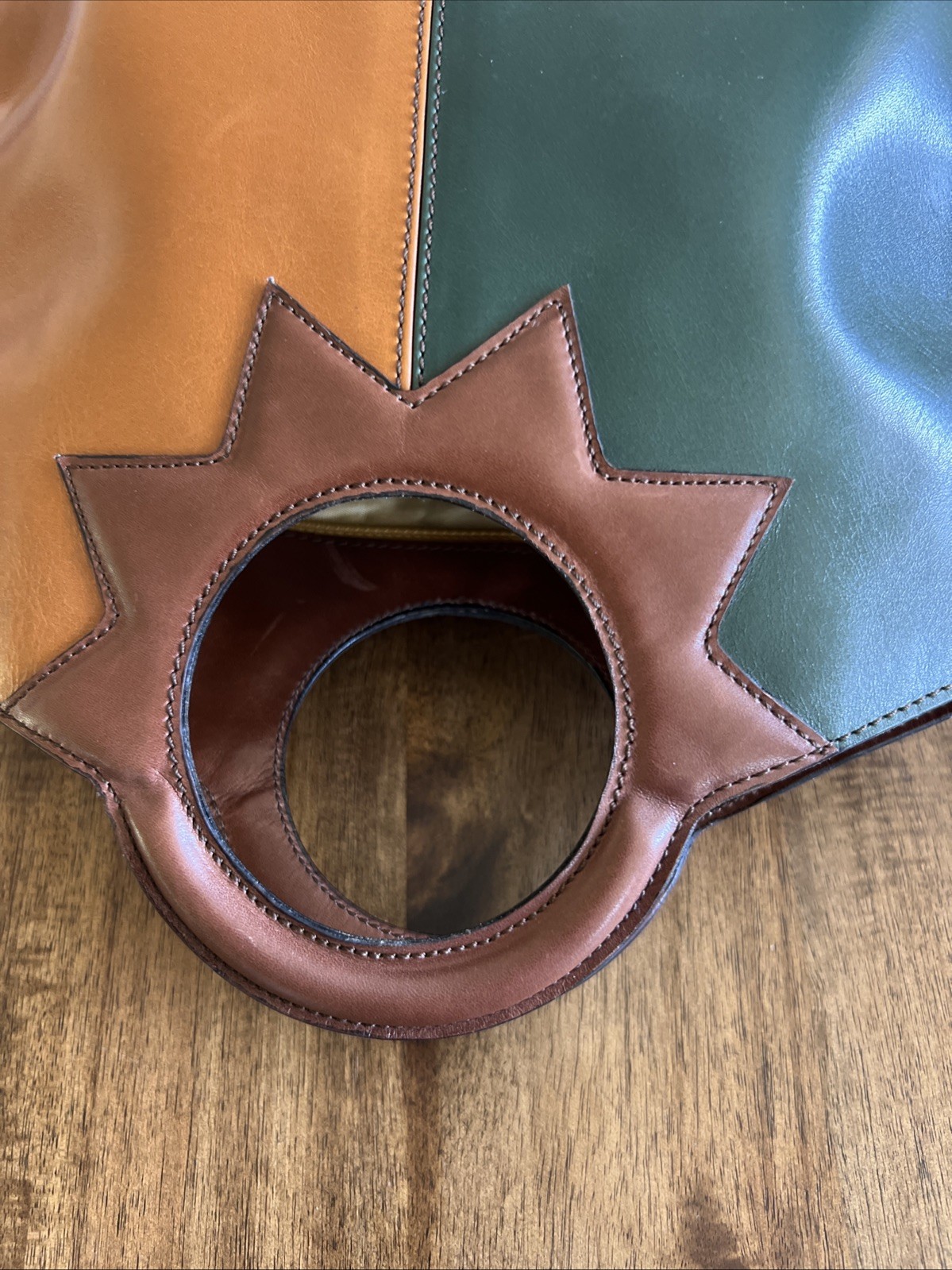 Christian Lacroix Paris Colorblock Leather Handbag Made in Italy