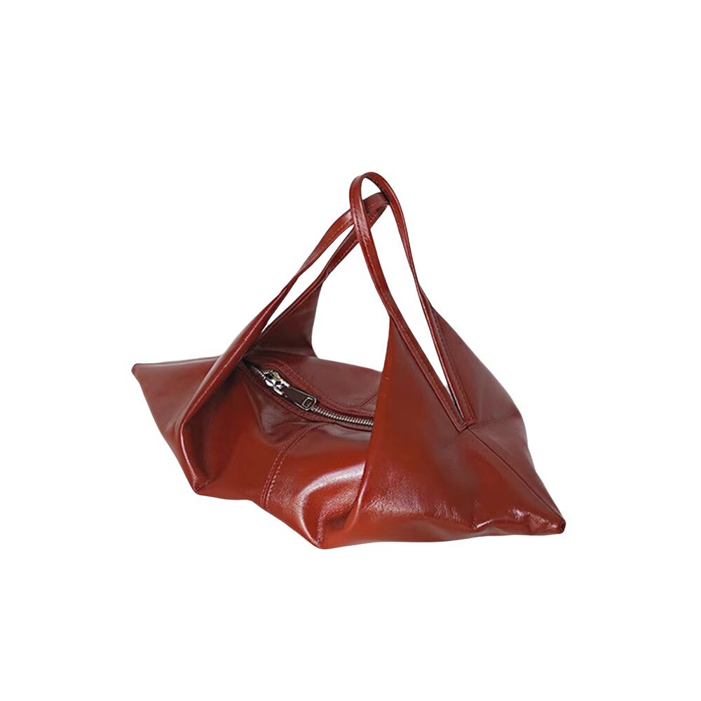 Women Commuting Lazy Style Shoulder Bag Oil Wax Leather Handbag Streetwear