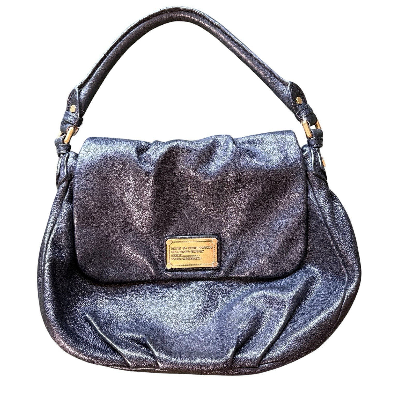 Marc By Marc Jacobs Vintage Ukita Black Soft Leather Classic Top Handle Bag Y2K