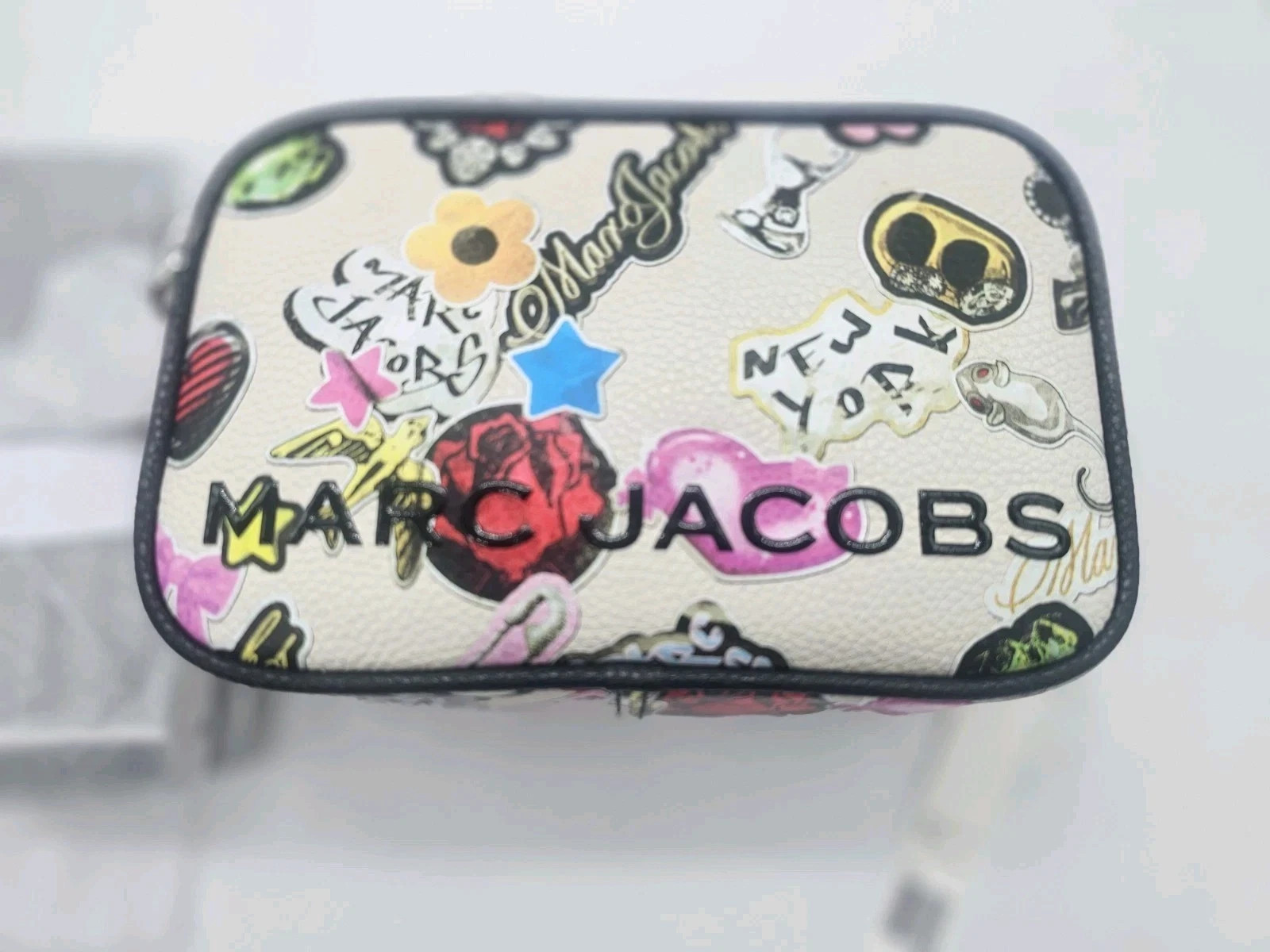 Marc Jacobs Leather Sticker Bold Flash Camera Bag White Limited New MK0275
