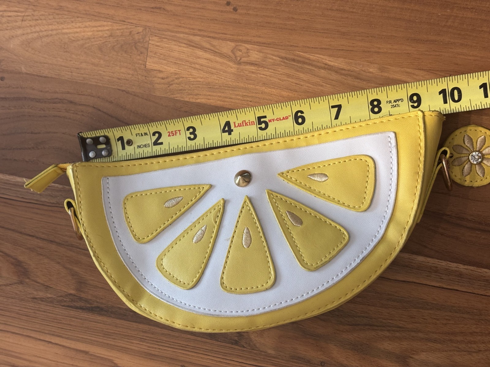 Cute Lemon Slice Crossbody Bag Yellow Citrus Fruit Novelty Purse