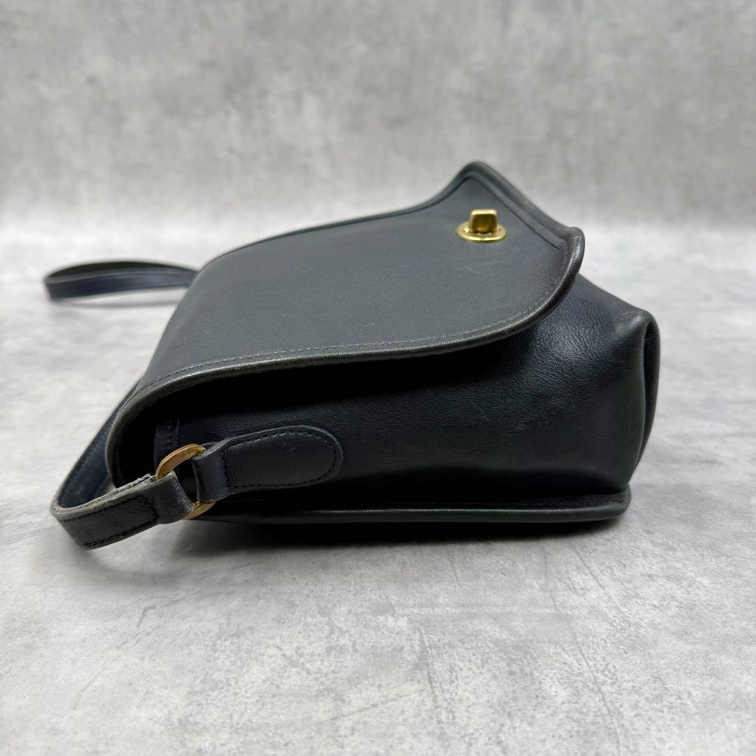 Old Coach Turn Lock Shoulder Bag Black Vintage