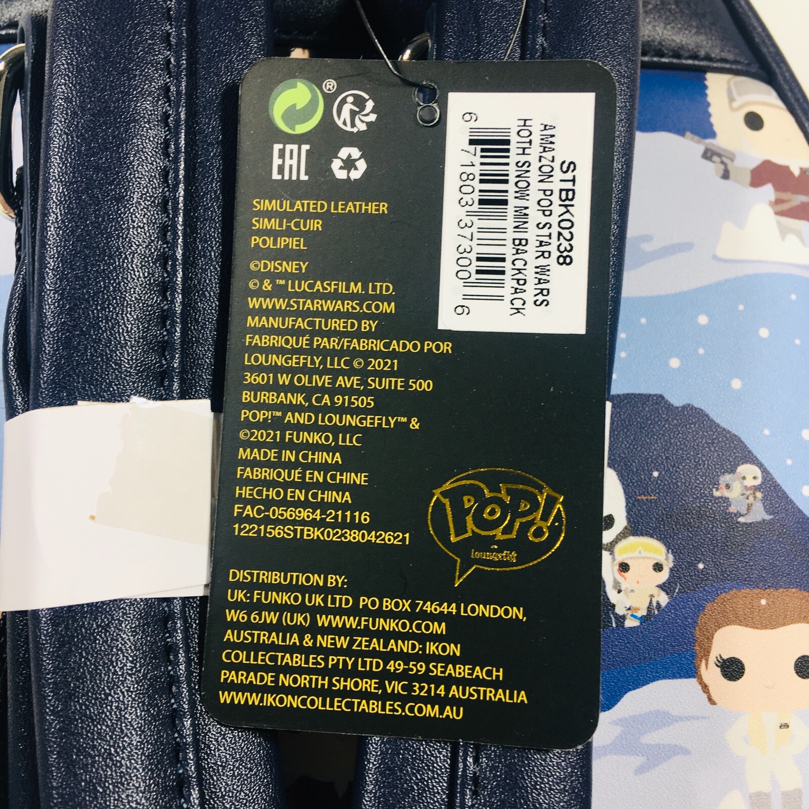 Loungefly POP Star Wars Hans Solo Princess Leia On Hoth Mini Backpack Exclusive
