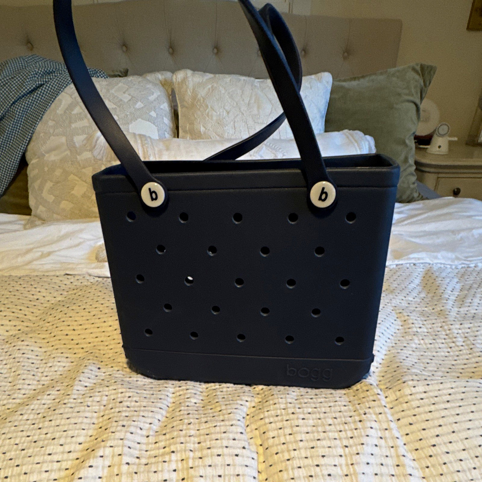 Bogg Bag Baby Bogg Medium Navy Waterproof Beach Tote EUC