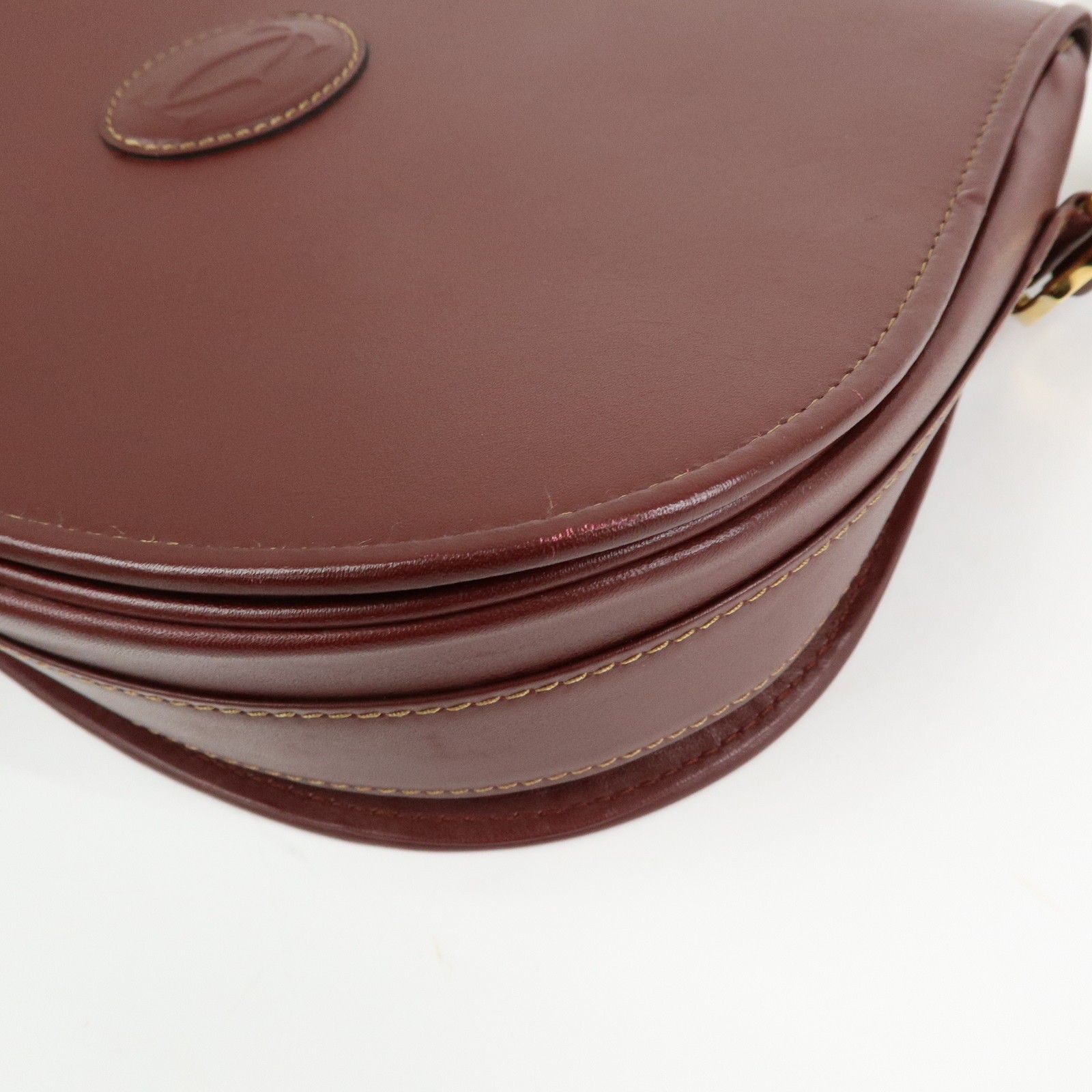 Cartier Must de Cartier Leather Shoulder Bag Crossbody Bag Bordeaux Used F/S