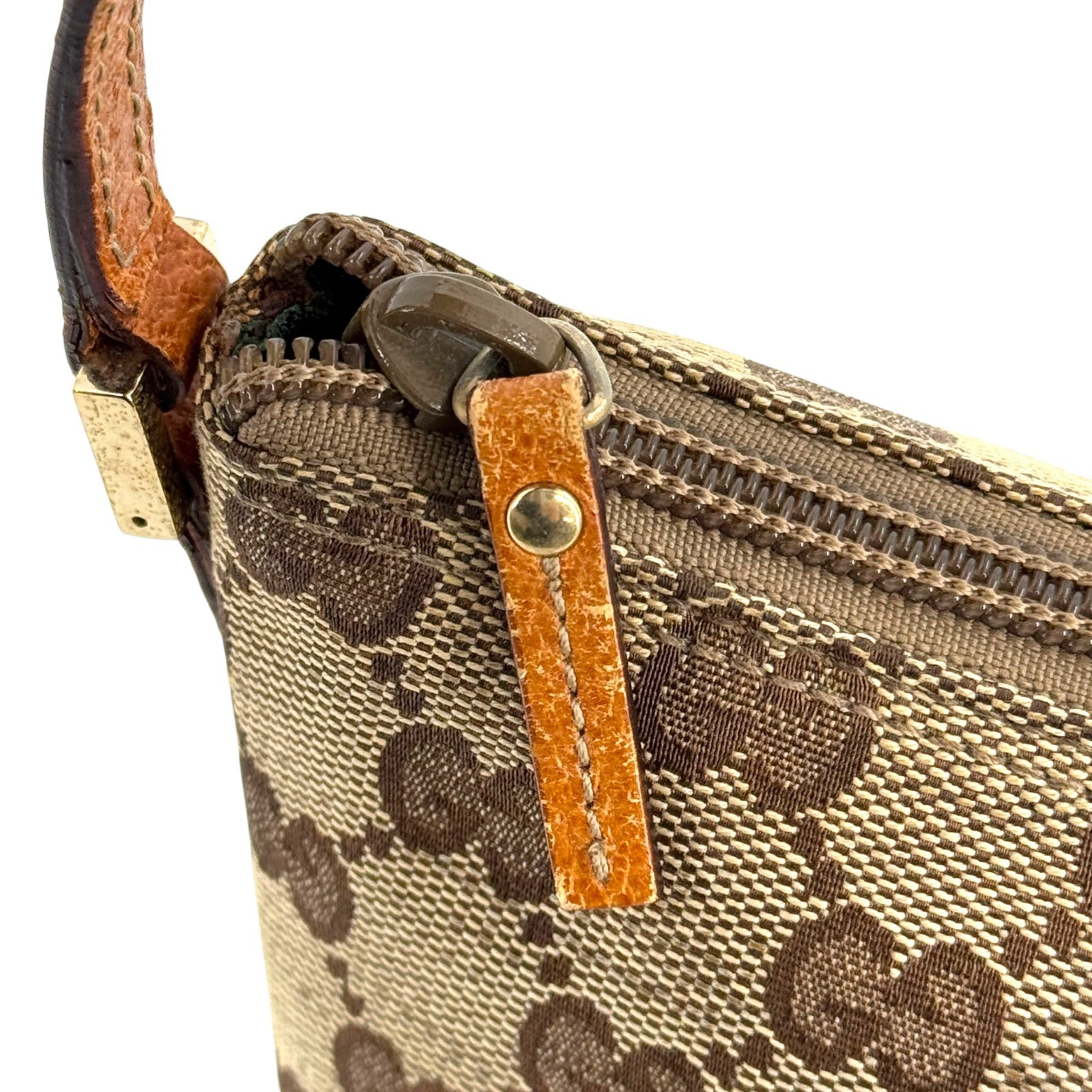 GUCCI GG Canvas Brown Mini Bag Pochette Vintage Y2K Pouch 07198