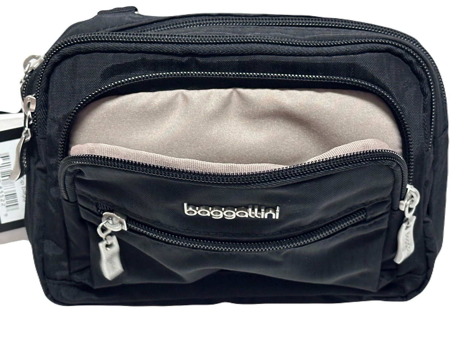 NEW Baggalini Womens Legacy Triple Zip Bag Convertible Crossbody Belt Bag Black