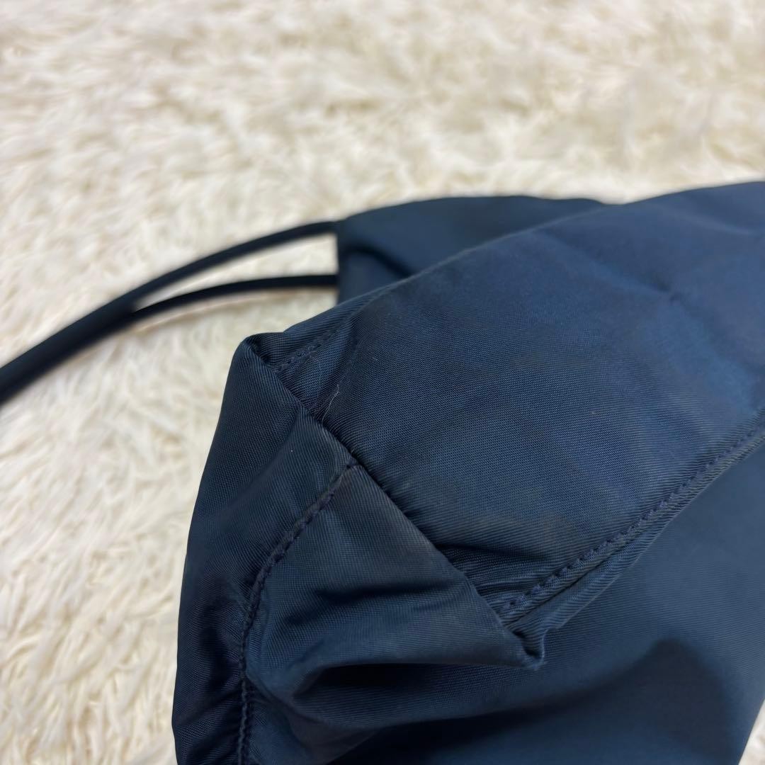 Authentic PRADA Nylon Tote Bag Navy 30cm x 27.5cm x 7cm Damaged