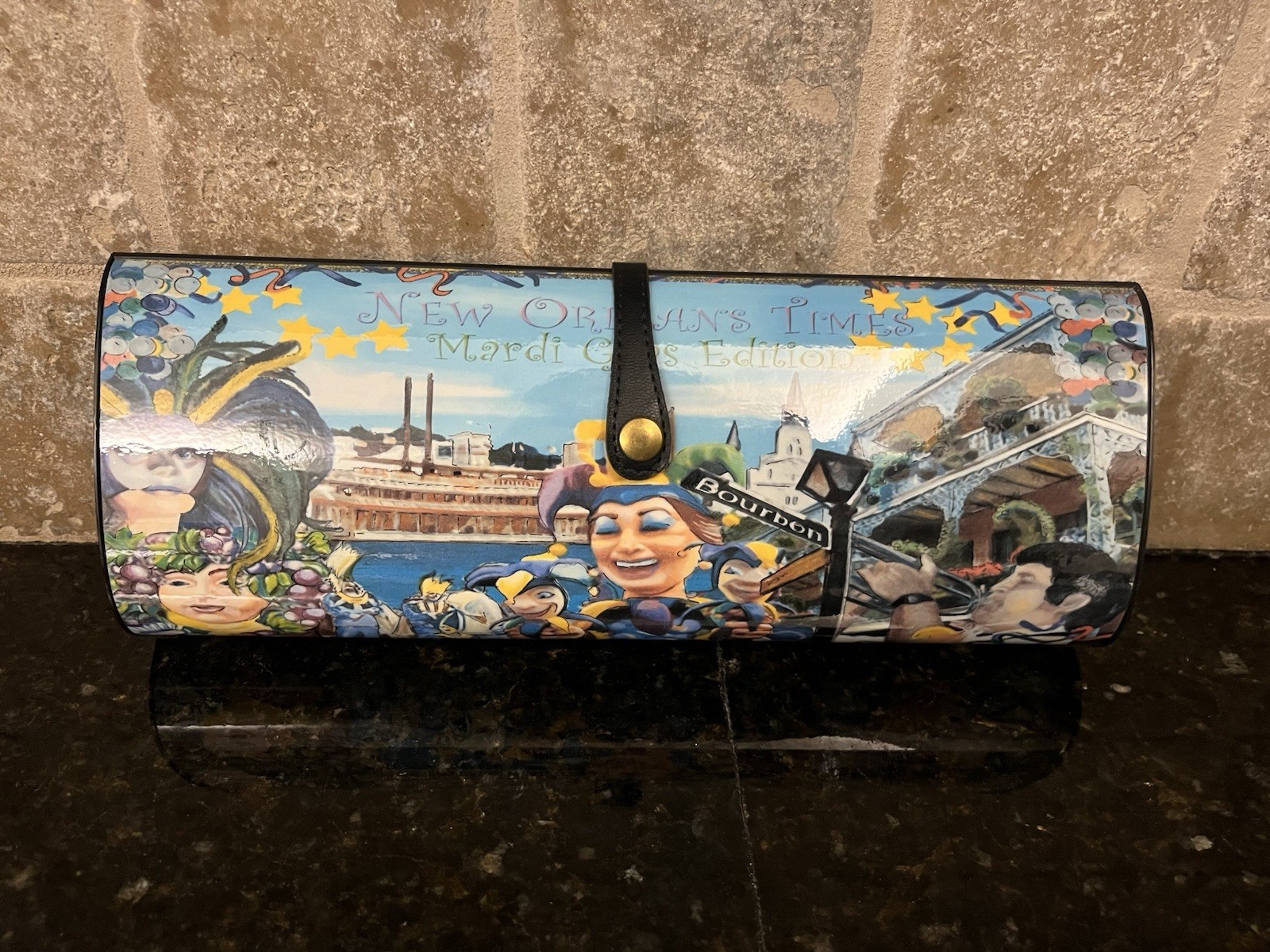 Vintage Lutci New Orleans VIEW Hard Shell Clutch Handbag Crossbody PURSE NWT