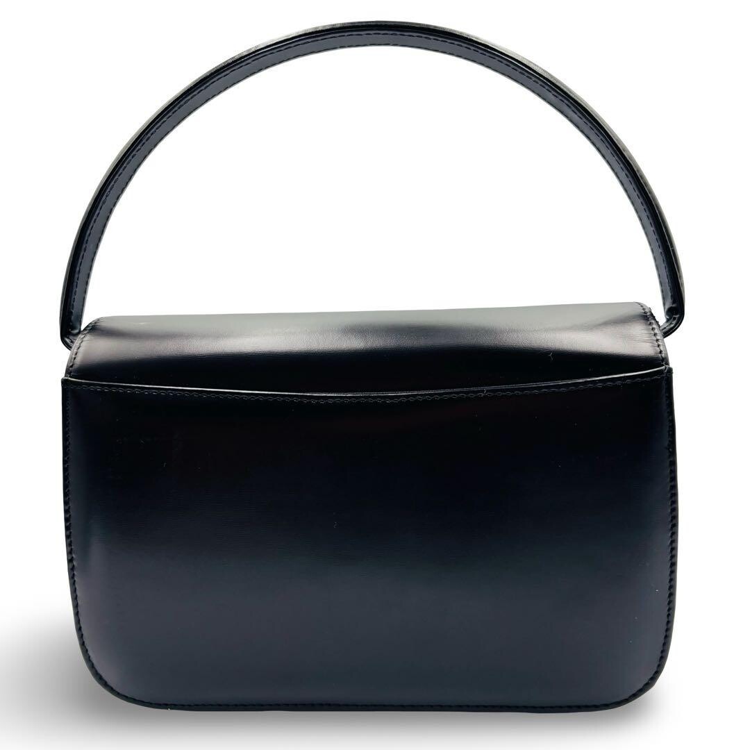 Roberta di Camerino Black Leather 2 Way Formal Bag Shoulder Strap Gold Hardware