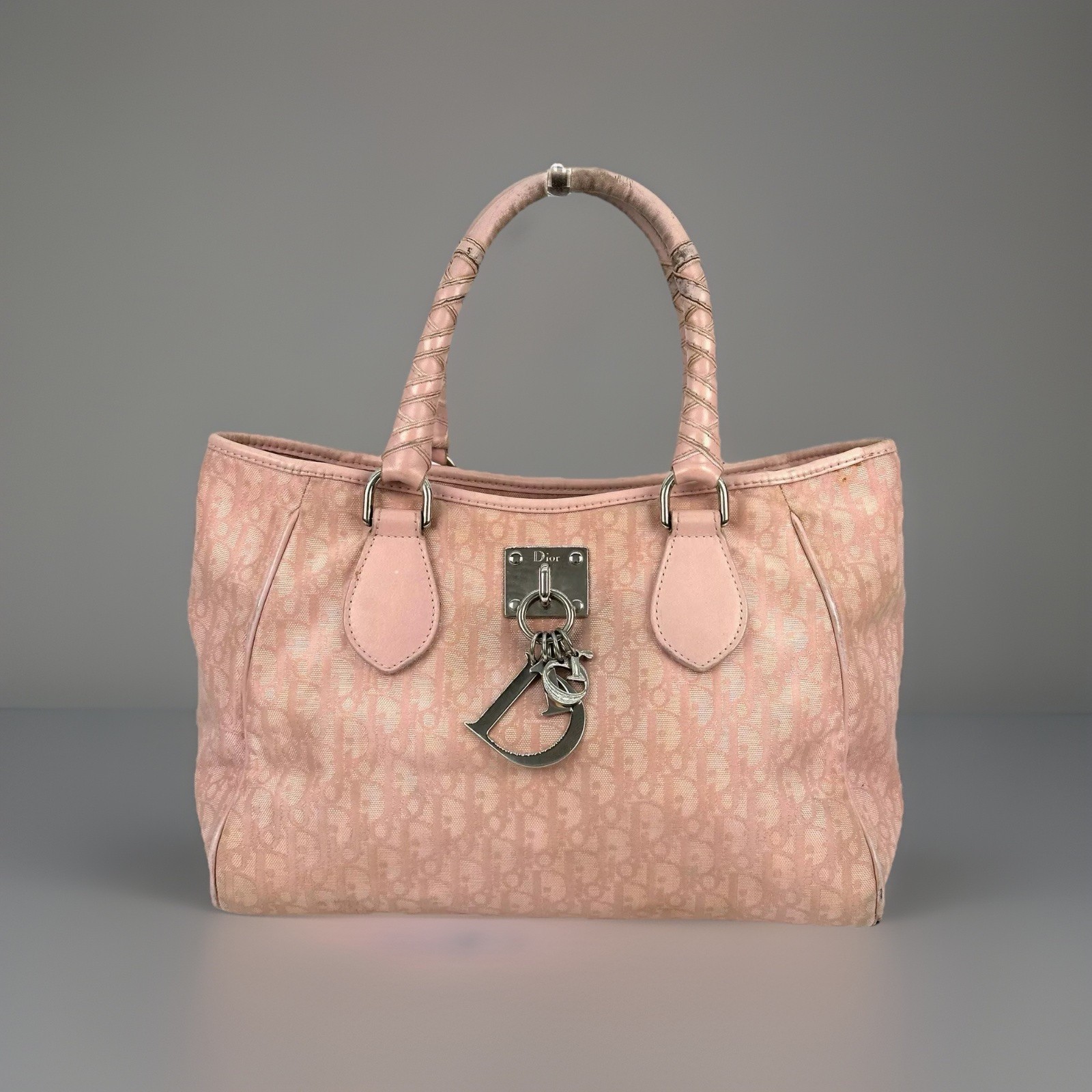 DDP Authentic Vintage Christian Dior Pink Trotter Romantique Monogram Hand Bag