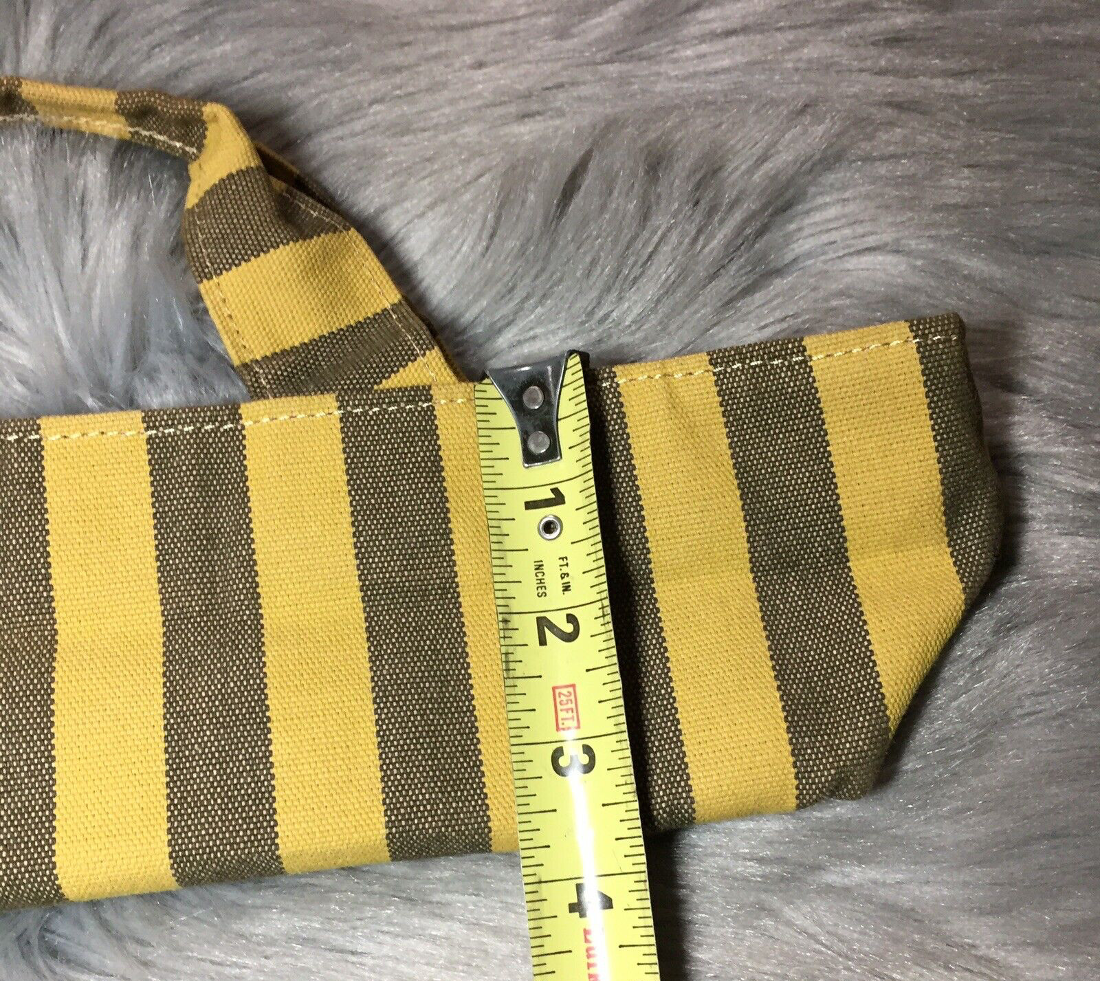 NOS Quality Handmade Retro Style Yellow & Striped Long Multipurpose Bag New!