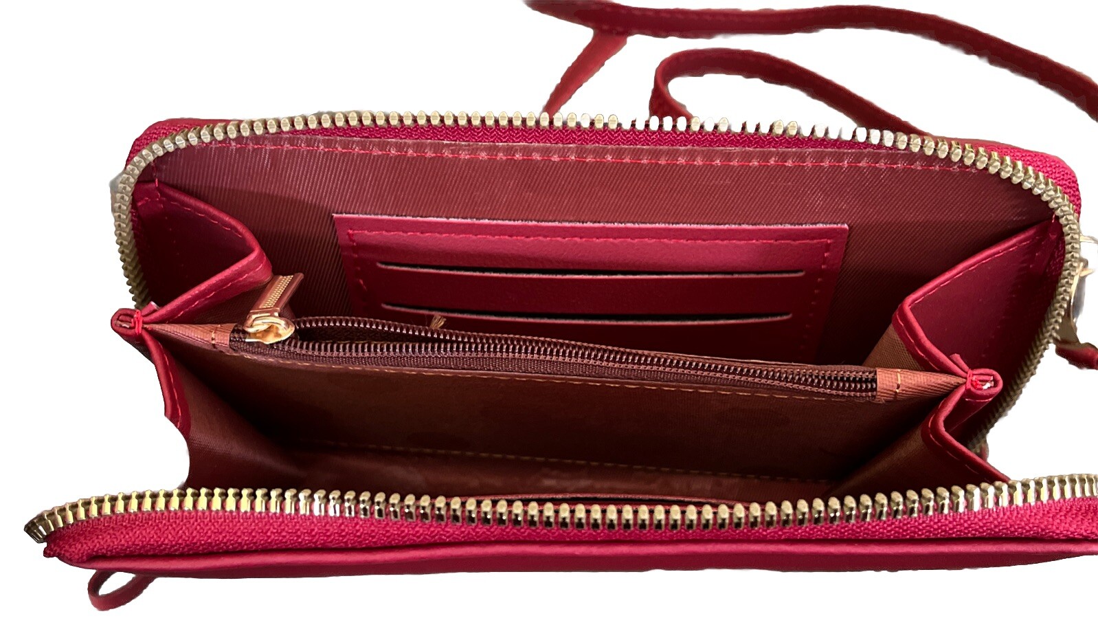 Forever Lovely for Madley: Red Crossbody Clutch Holds Phone, Removable Strap