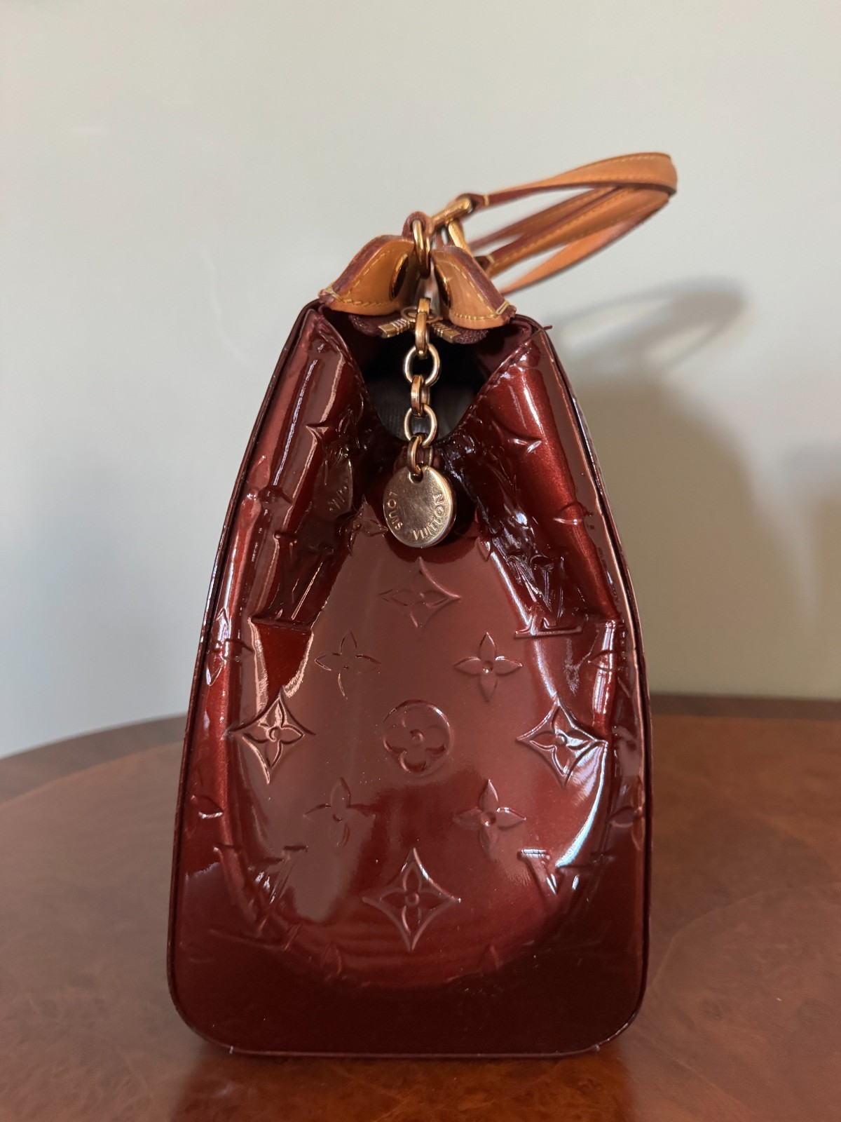 Louis Vuitton Brea MM Amarante Leather Monogram Vernis Bag