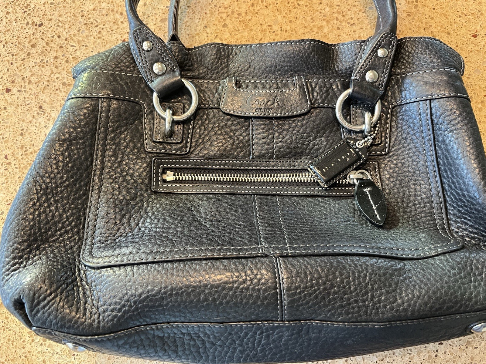 Michael Kors Leather Hobo Handbag in Black
