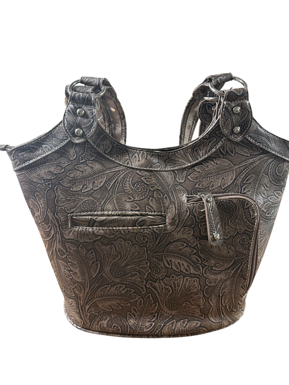 Cowgirl Trendy Tote Bag Concealed Weapon Rhinestone Studded Turquiose Southwest