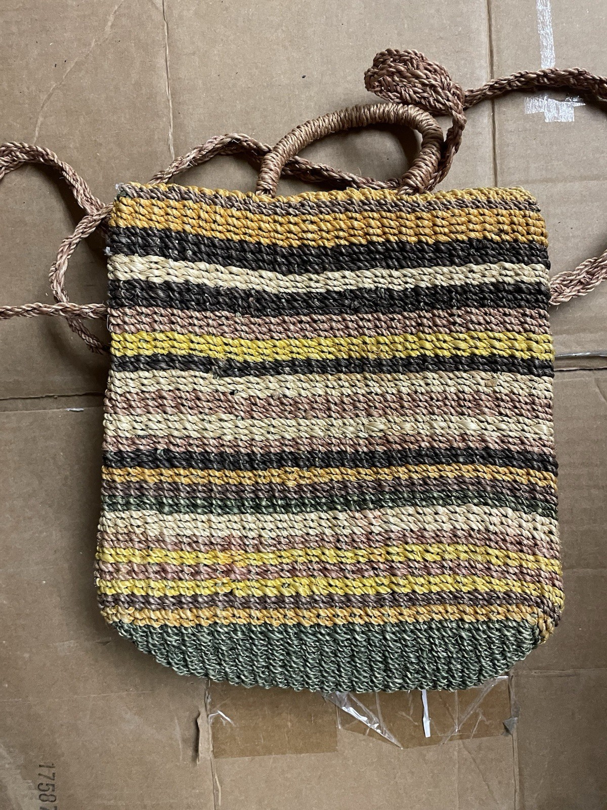 Vintage Bohemian Hippie, Straw Shoulder Bag Rope And Strap