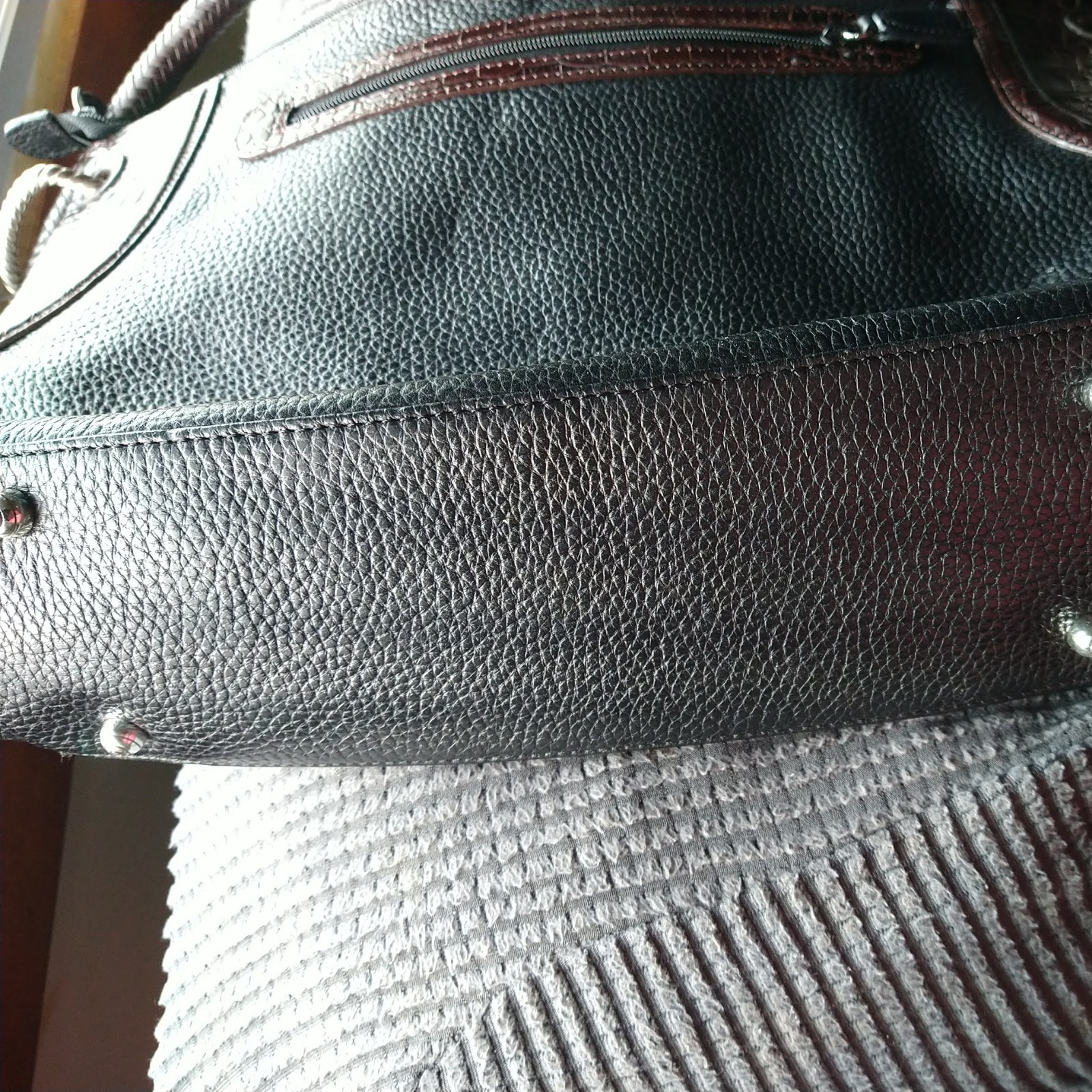 Brighton Leather Shoulder Bag Black &Brown Embossed Horse Bit Hardware