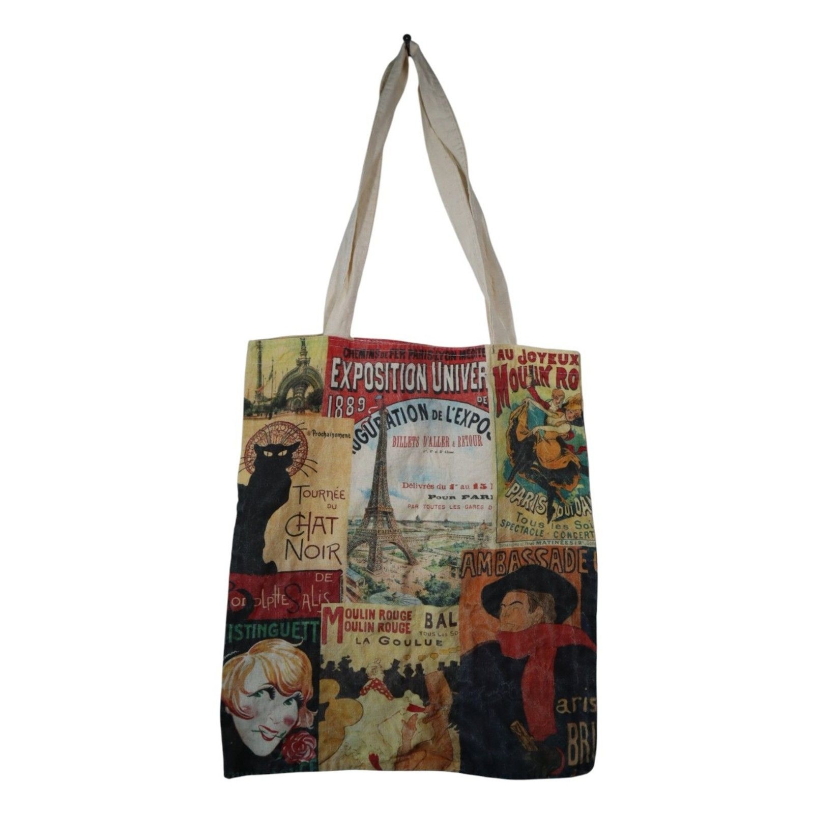 100% cotton french tourist tote bag