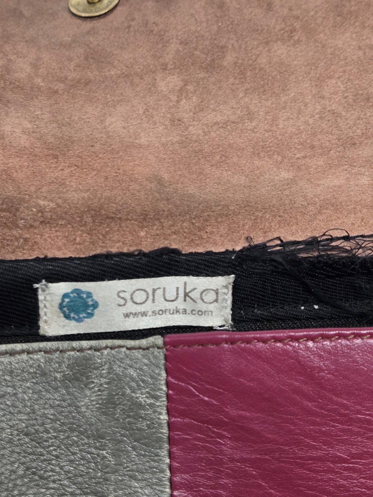 Soruka Colorblock Leather Crossbody Shoulder Bag Y2K Cottagecore Grunge Indie