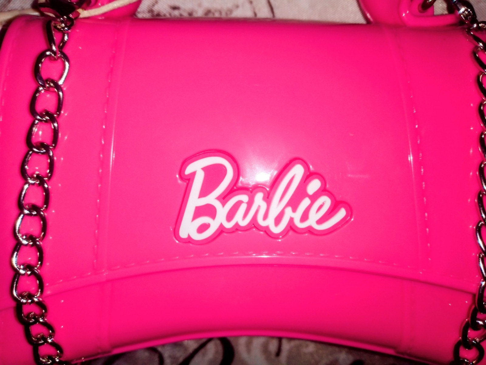 RARE BARBIE JELLY Hourglass Miniso Hot Pink Chain X-body Bag Tote SOLD OUT NWT💕