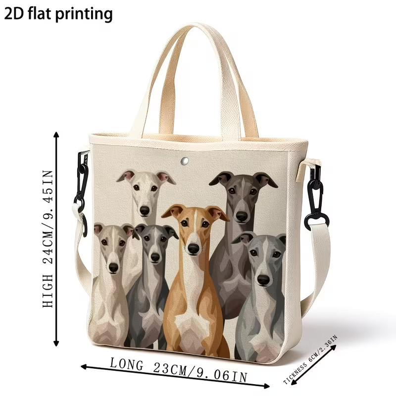 Whippet Greyhound Dog Tote Bag Shoulder Shopping Handbag Gift Animal Lover
