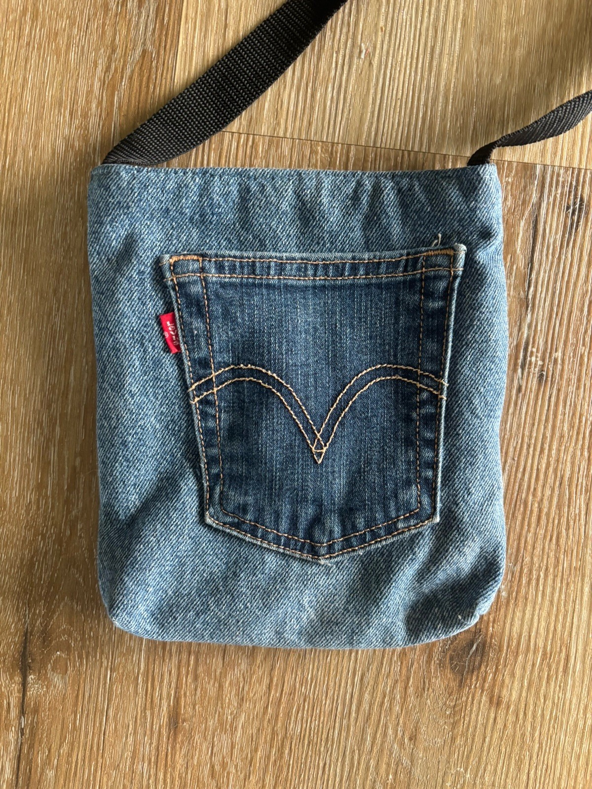 Custom made Levi’s denim crossbody bag (includes pockets inside and out)