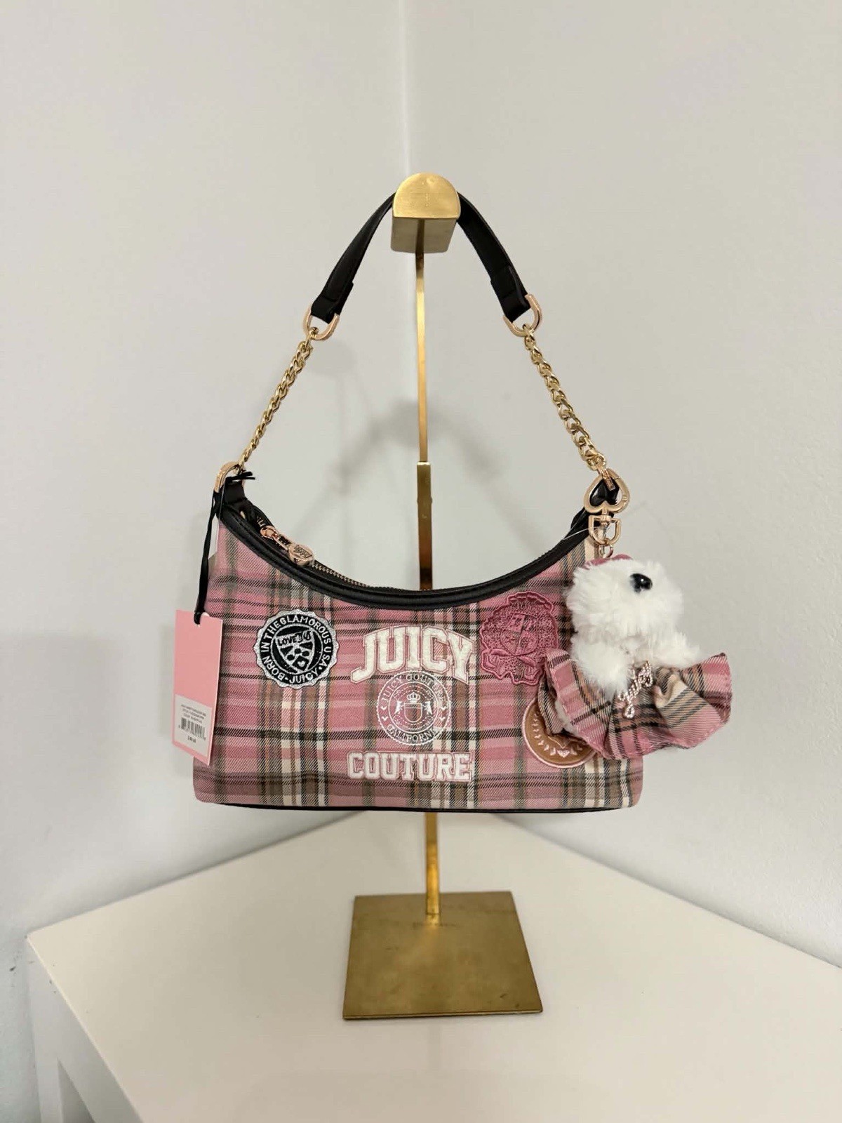 Juicy varsity shoulder bag Blush plaid
