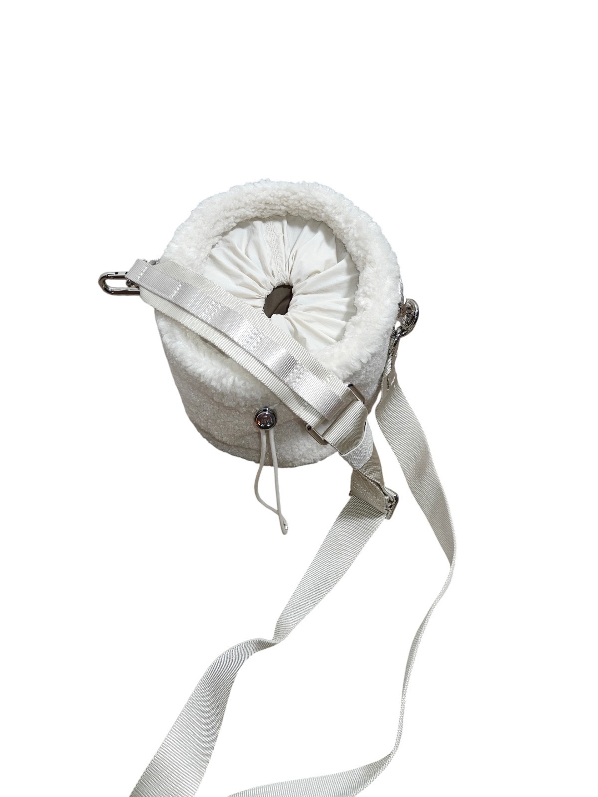lululemon White Small Drawstring Crossbody Bag Logo Adjustable Detachable Strap