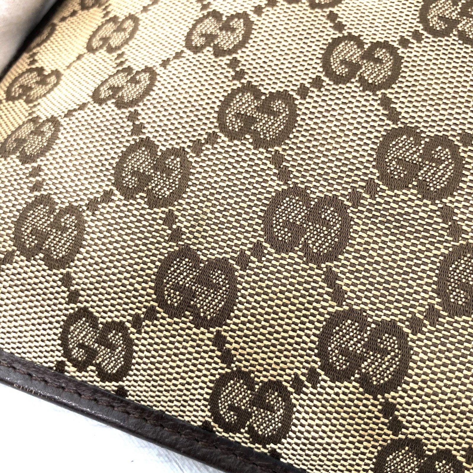 GUCCI GG Canvas Shoulder Bag Web Sherry Stripe Crossbody Brown Authentic
