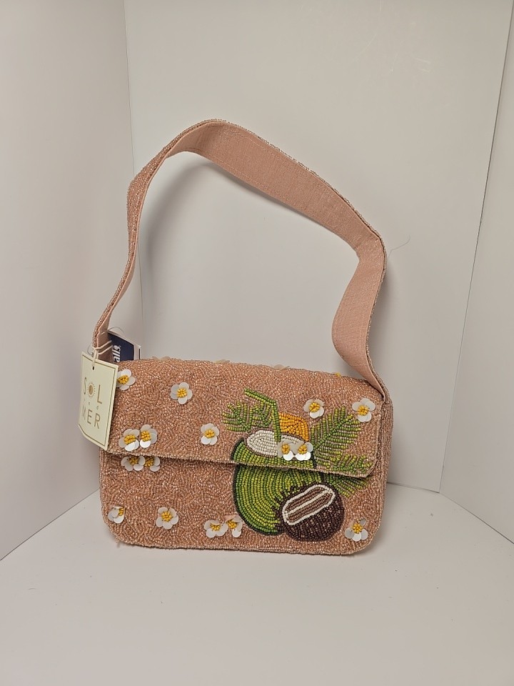 New!!! Viral Tiktok Beaded Bag Pink Coconut Shoulder Bag NWT