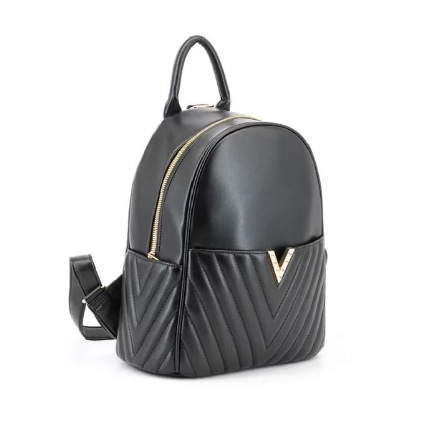 LIKE DREAMS Classic embellished logo women’s girl backpack +pouch in Black