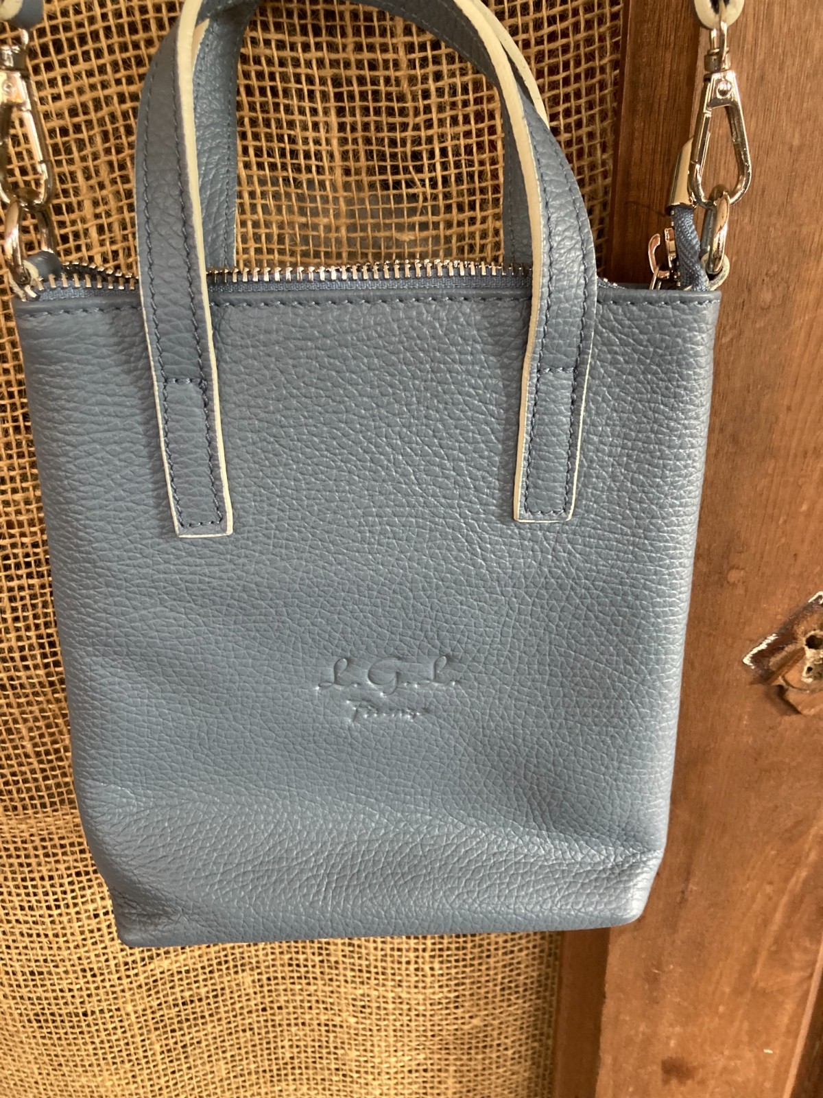 Firenze ? (READ) Italy Blue Pebbled Leather Convertible Crossbody Purse Bag