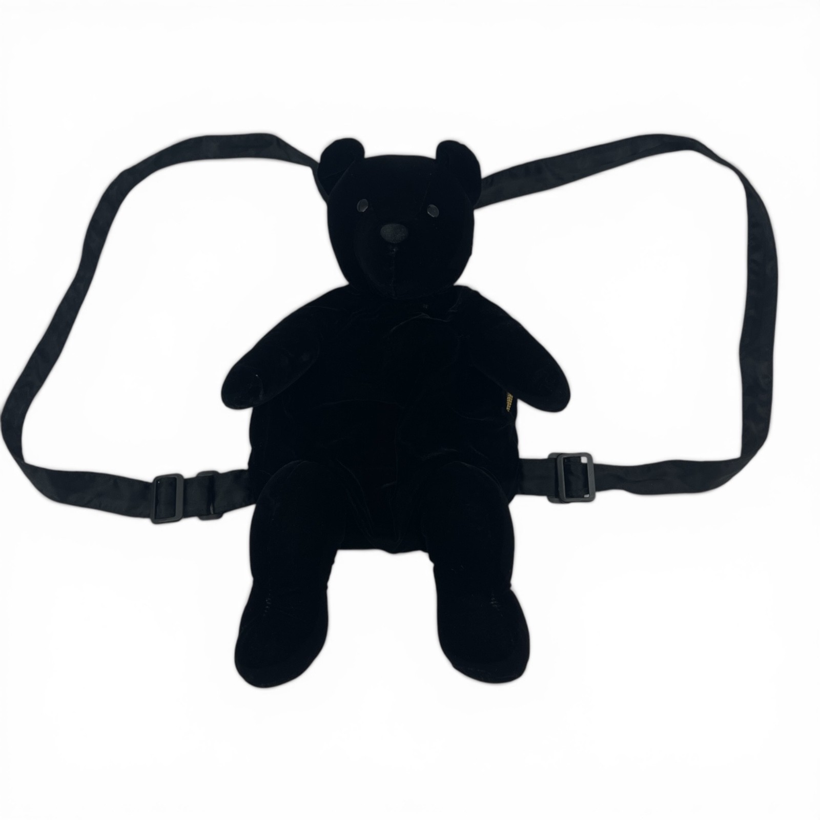 Teddy Bear Backpack Bag Festival Black Velvet Teen Kidcore Kawaii Girlypop