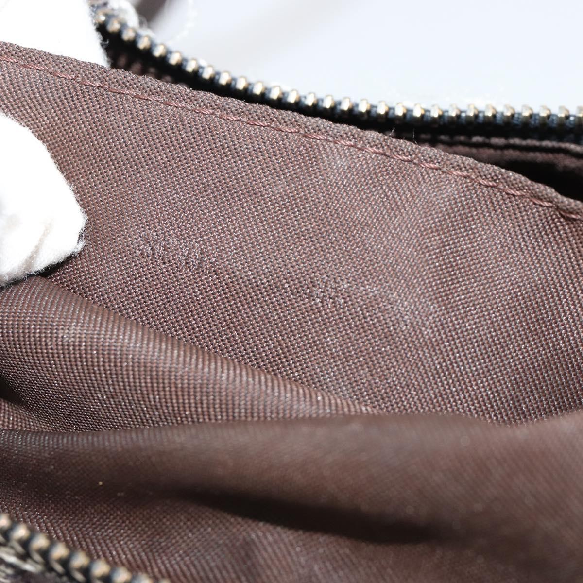 FENDI Zucchino Canvas Shoulder Bag Gray Silver Auth 183672A