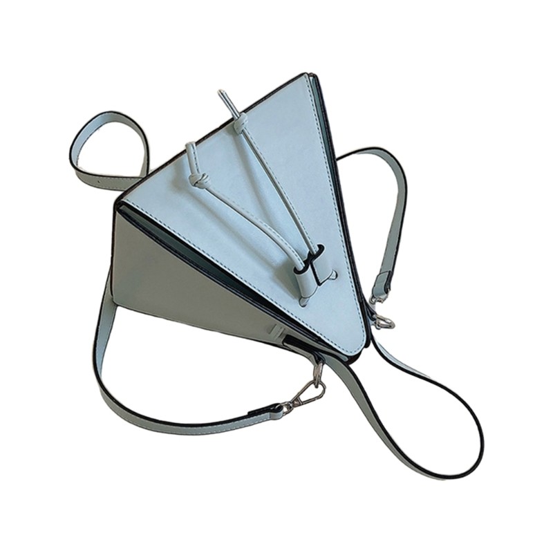 Chic PU Triangle Shoulder Bag Compact Crossbody Bags Handbag for Women and Girls