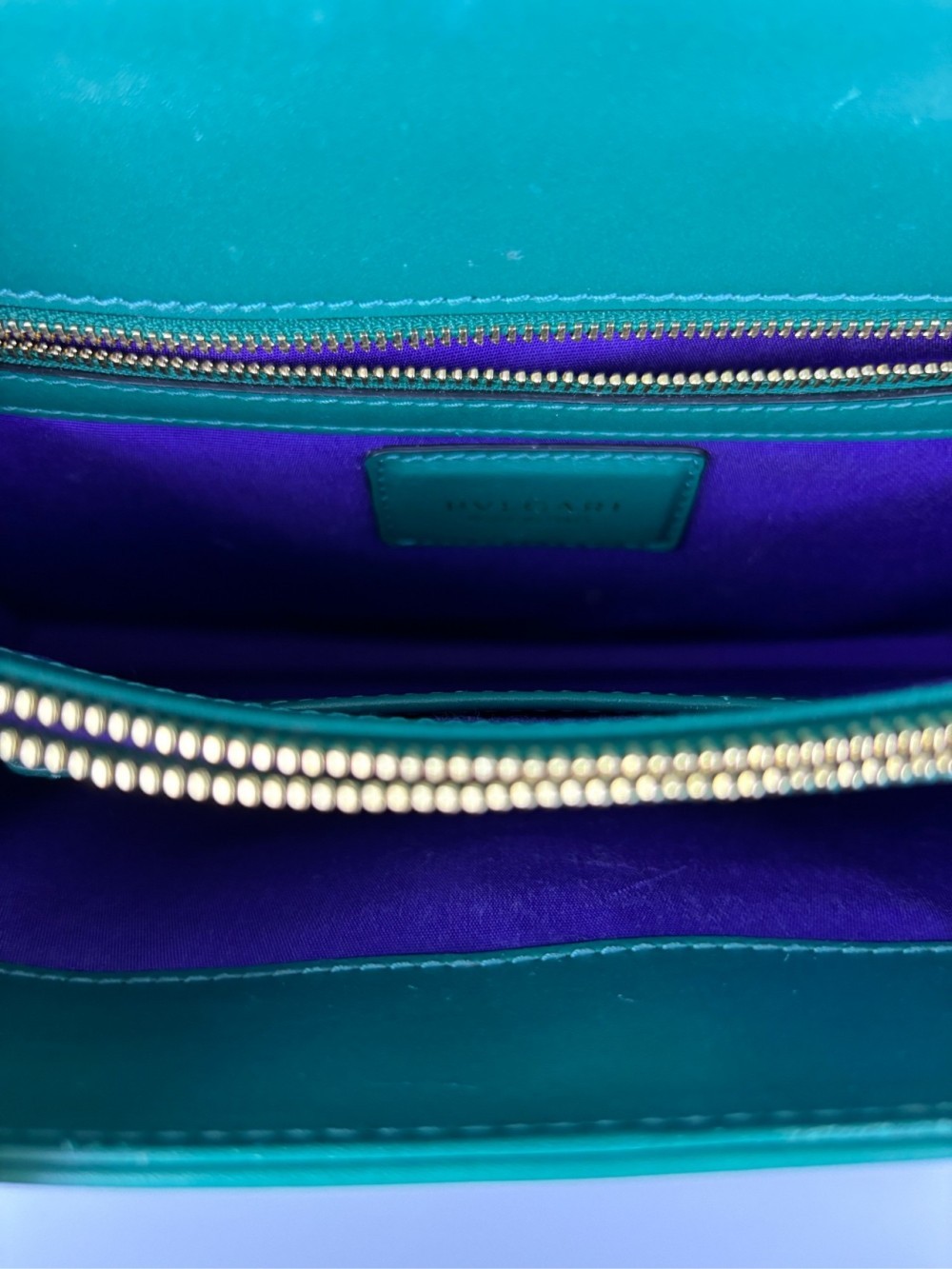 Bvlgari Serpenti Forever oxhide chain bag shoulder bag green medium size