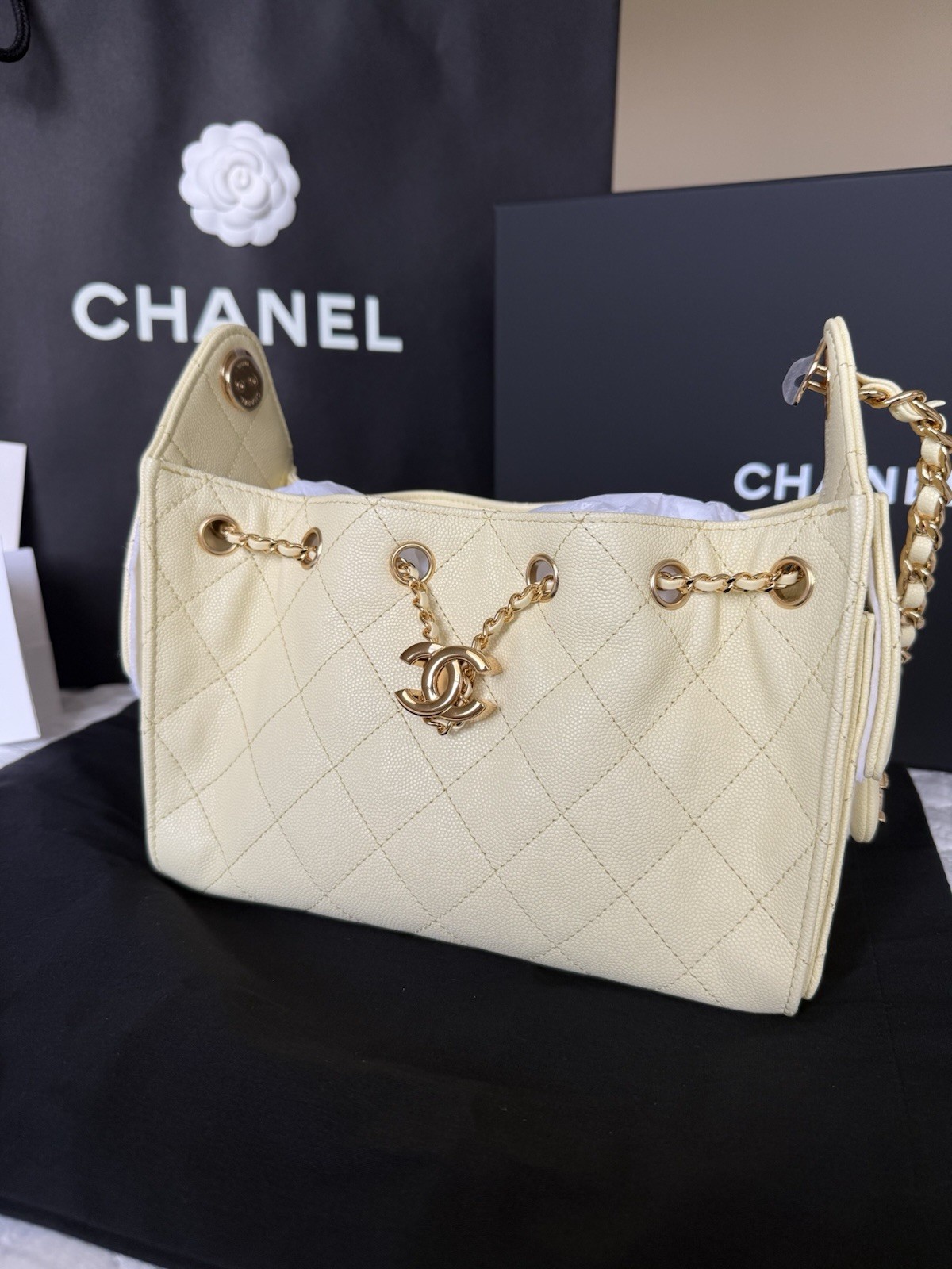 Chanel 25 Mini – Light Yellow Brand New in Box