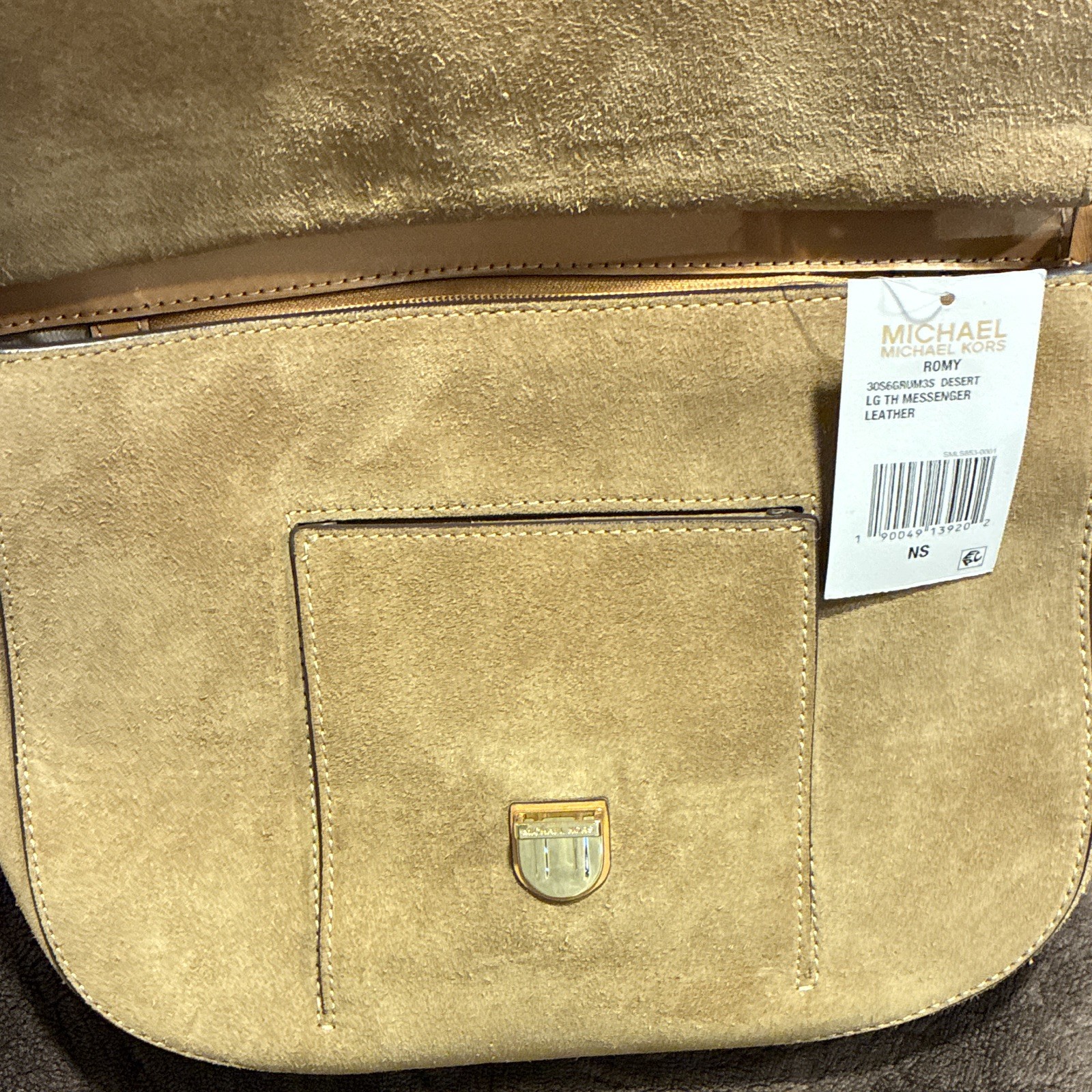 Michael Kors Tan Satchel Top Handle Detachable Crossbody Strap Turn Lock Zip