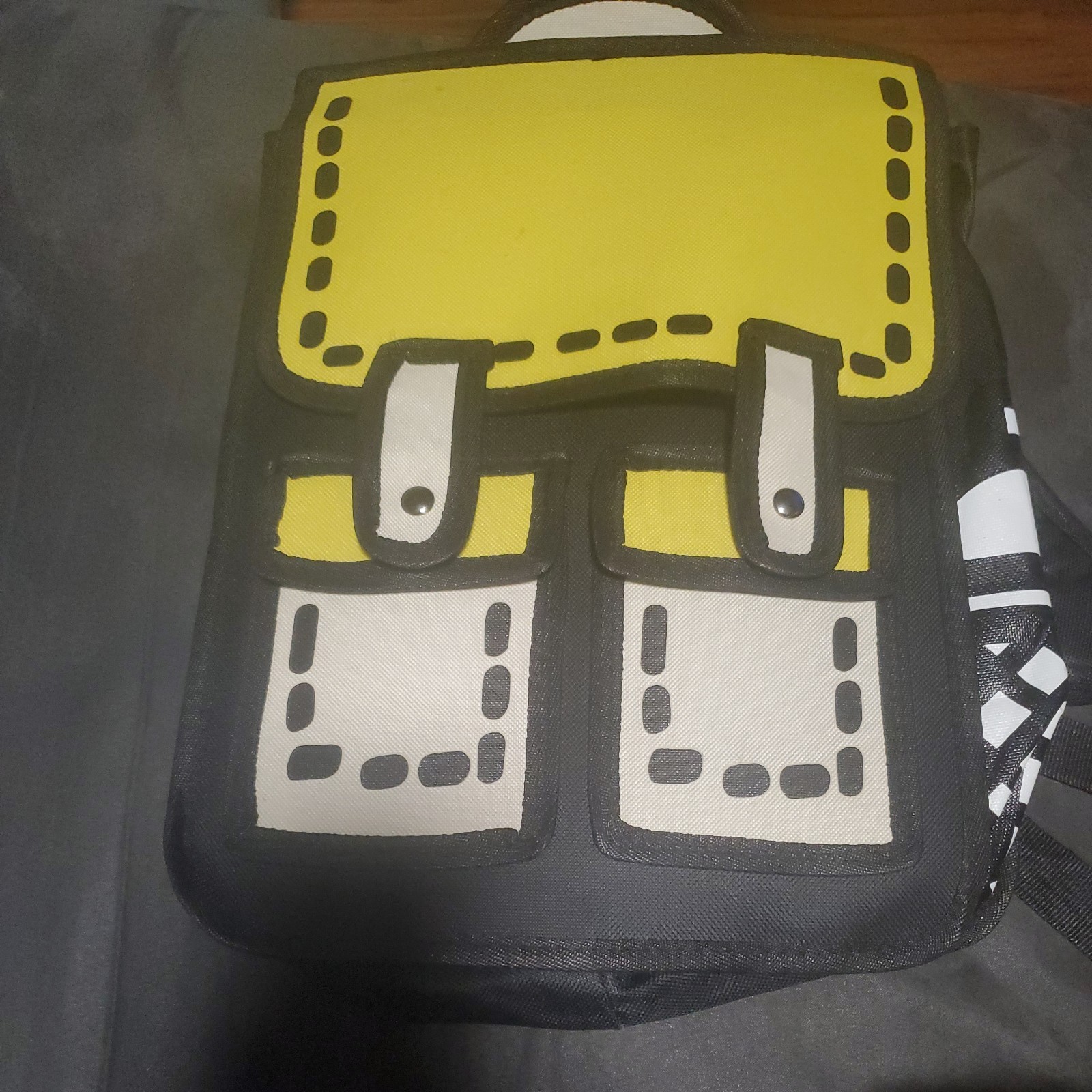 Cartoon Paper Shoulder Bag 3D Jump Style 2D Drawing Comic Toon Backpack