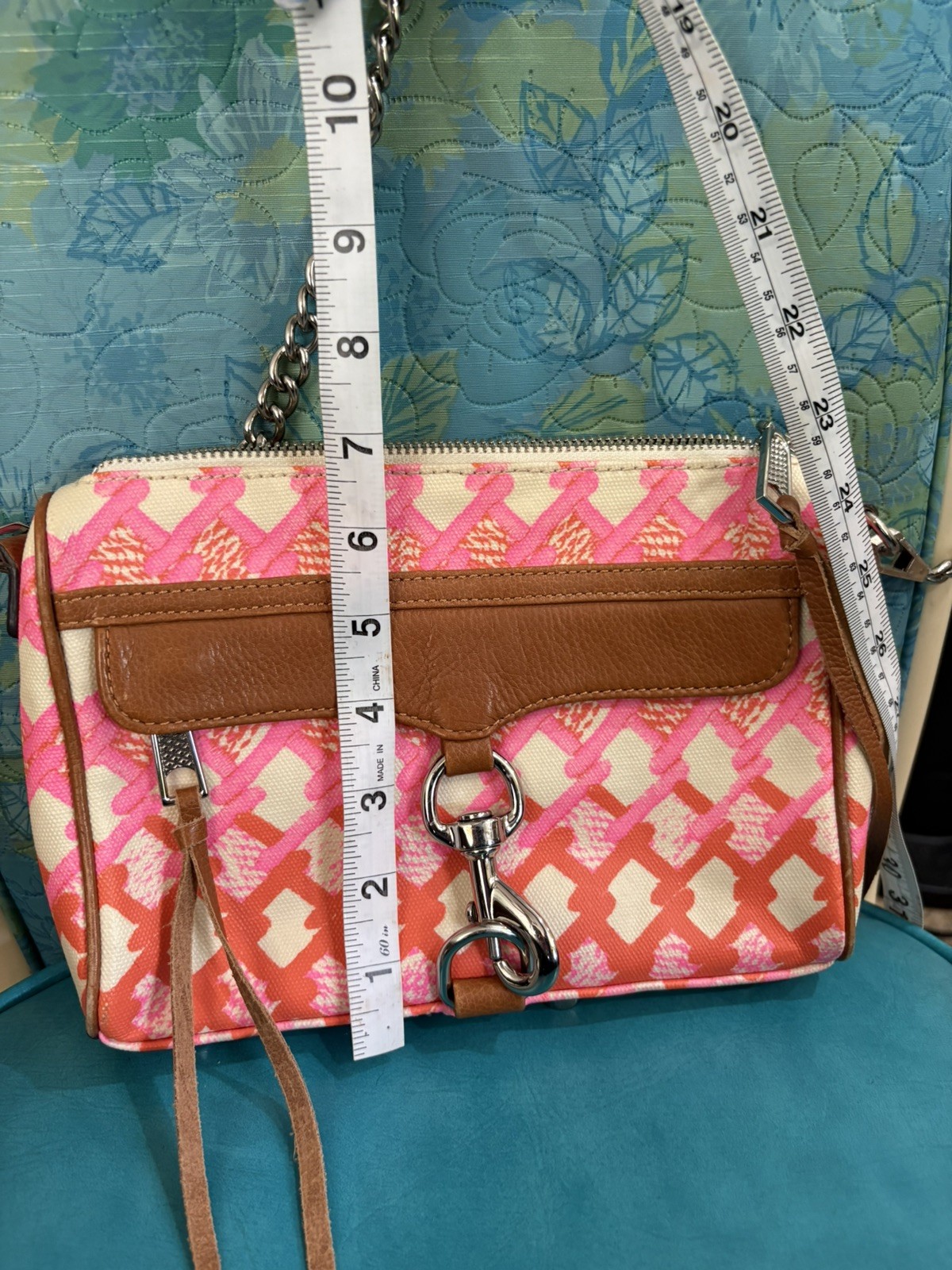 Rebecca Minkoff “MINI MAC” PINK, ORANGE + BROWN LEATHER Crossbody Bag – GOOD
