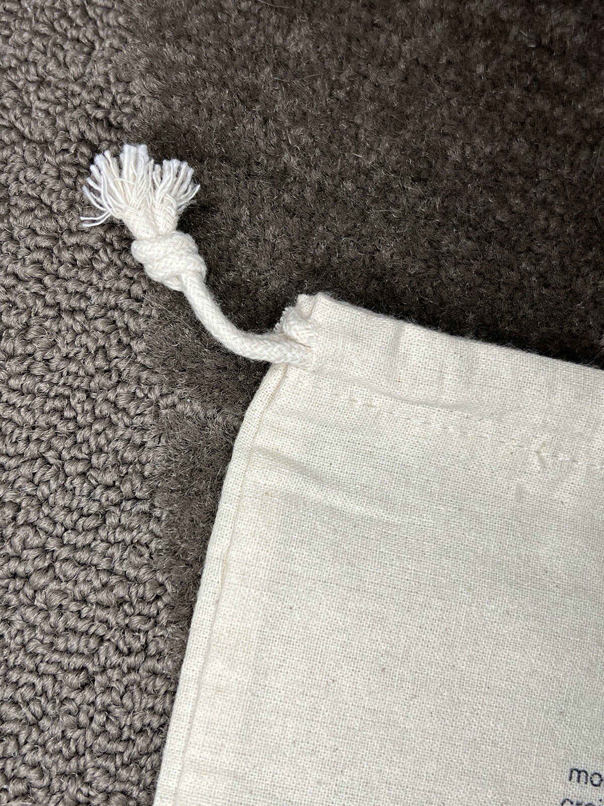 Before Poem Drawstring Pouch Off-White Recycled Fabric Natural Poetry Minimalist