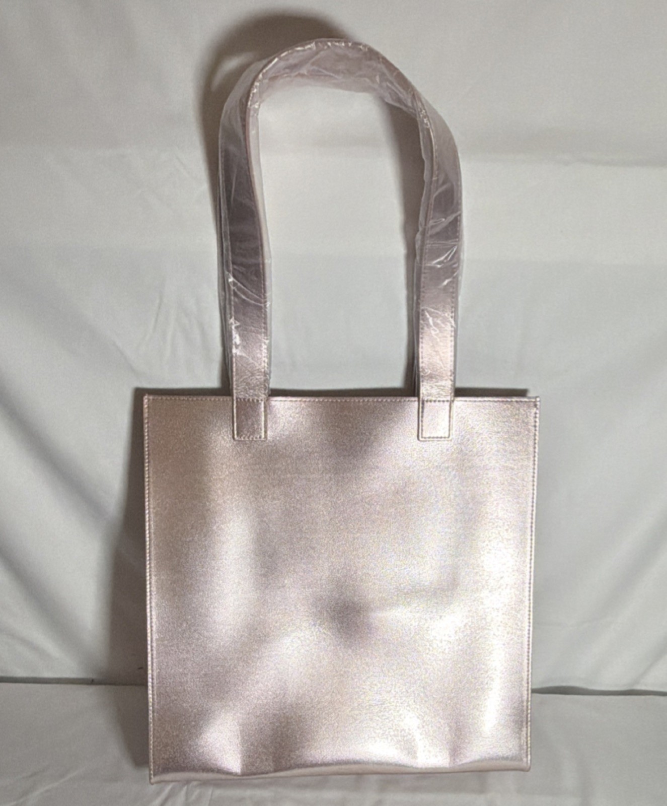 Metallic Pink Embossed 212 Design Tote Bag for Women Double Handles Medium