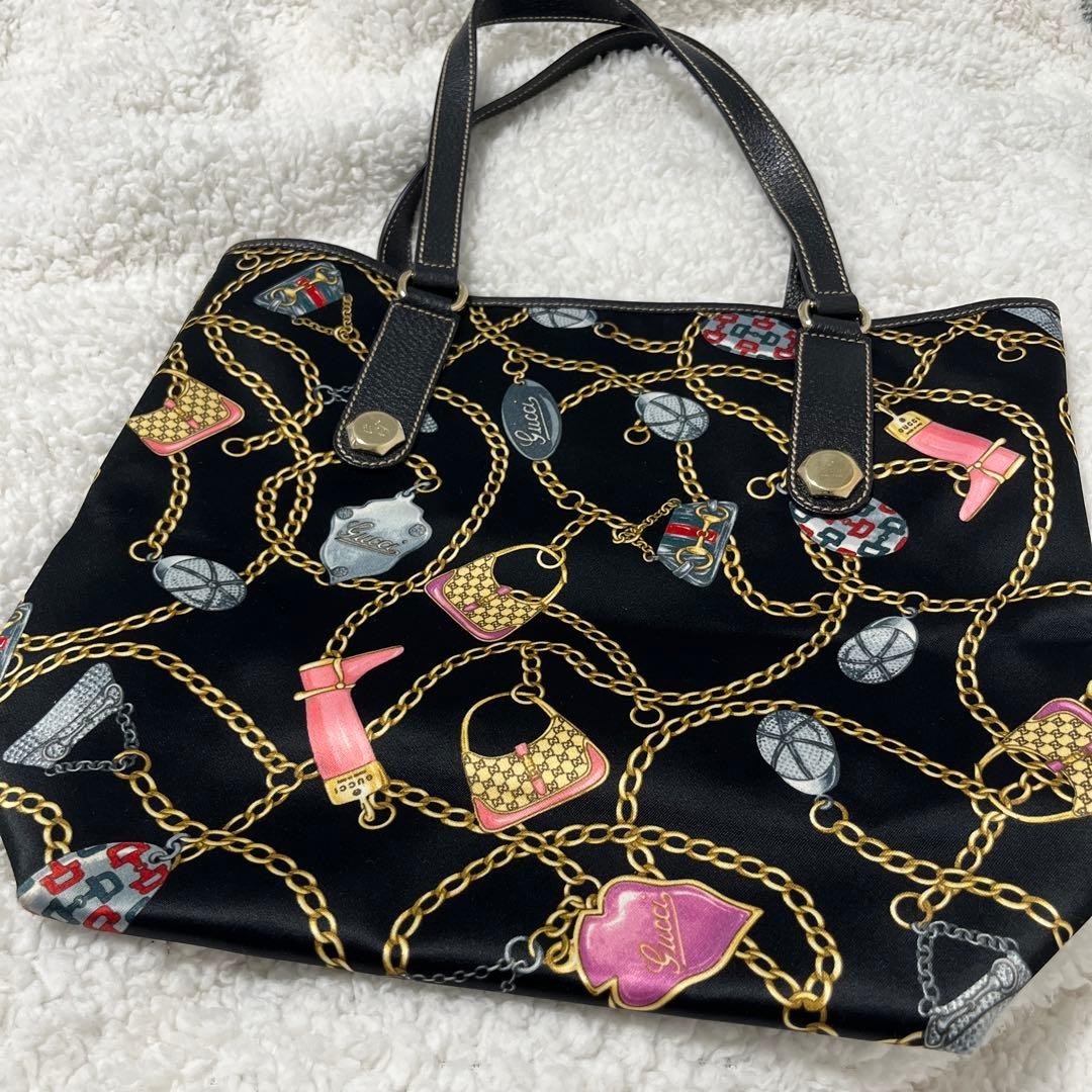DUTY PAID GUCCI Chain pattern Tote Bag Women Auth 12.40 x 14.37 x 4.33inch