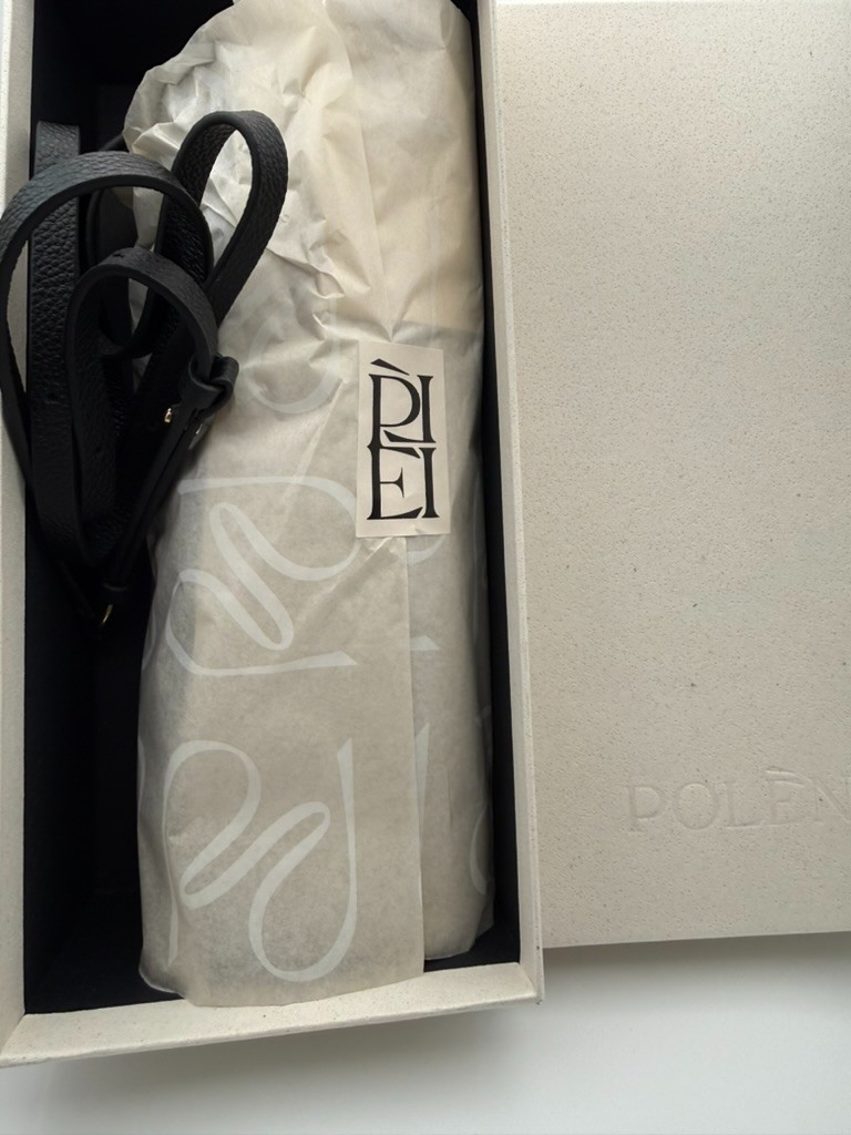 Authentic Polène Onda Téléphone – Black Woven Leather – Brand New with Tags