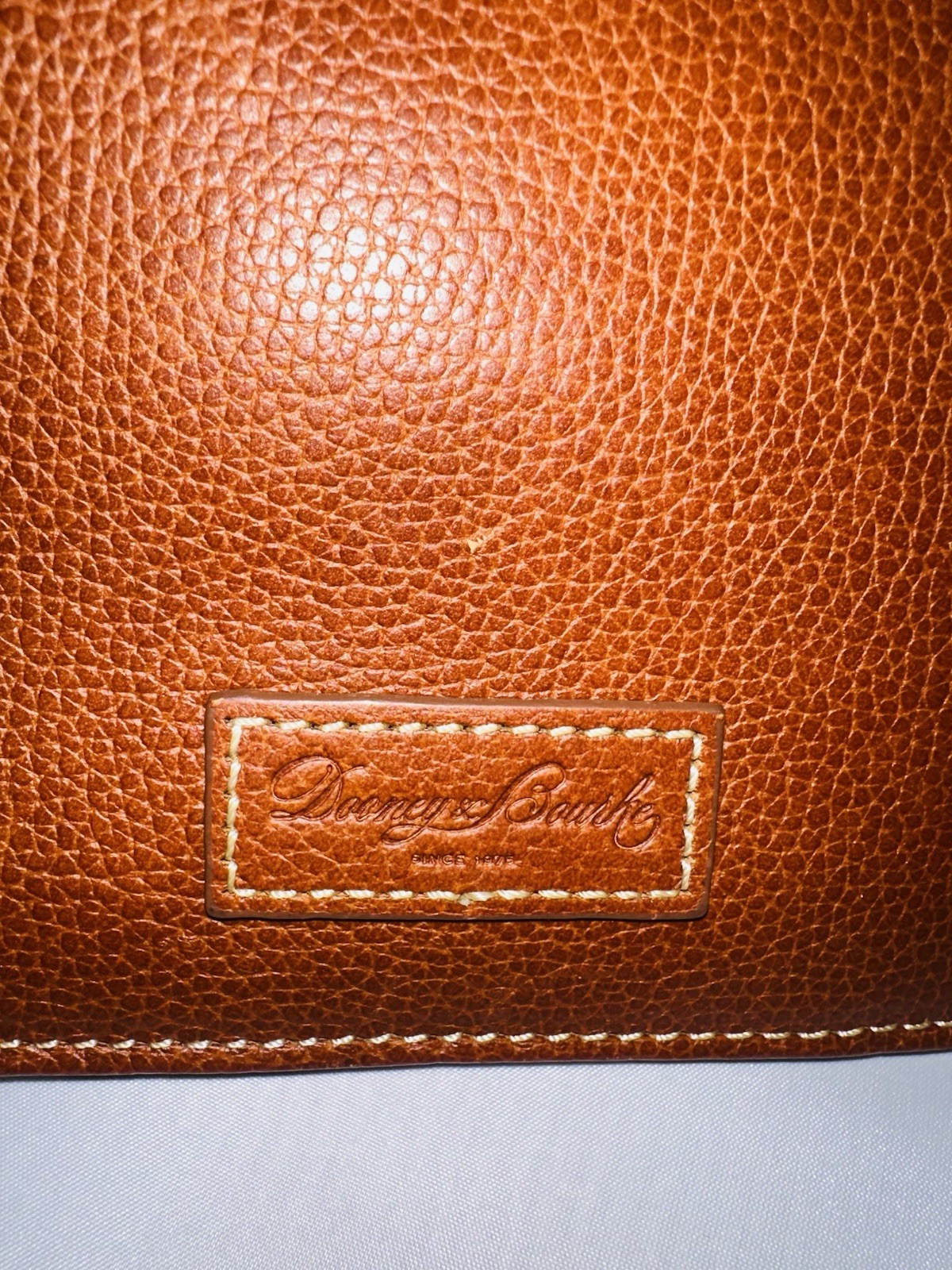 Dooney & Bourke Brown Tan Satchel Zip Detachable Crossbody Strap Pockets